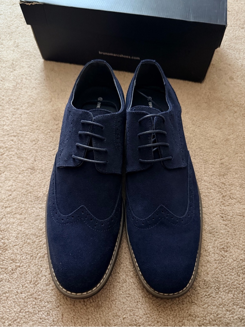 NIB- Men’s Bruno Marc Navy Suede Wingtip Derbys Size 12